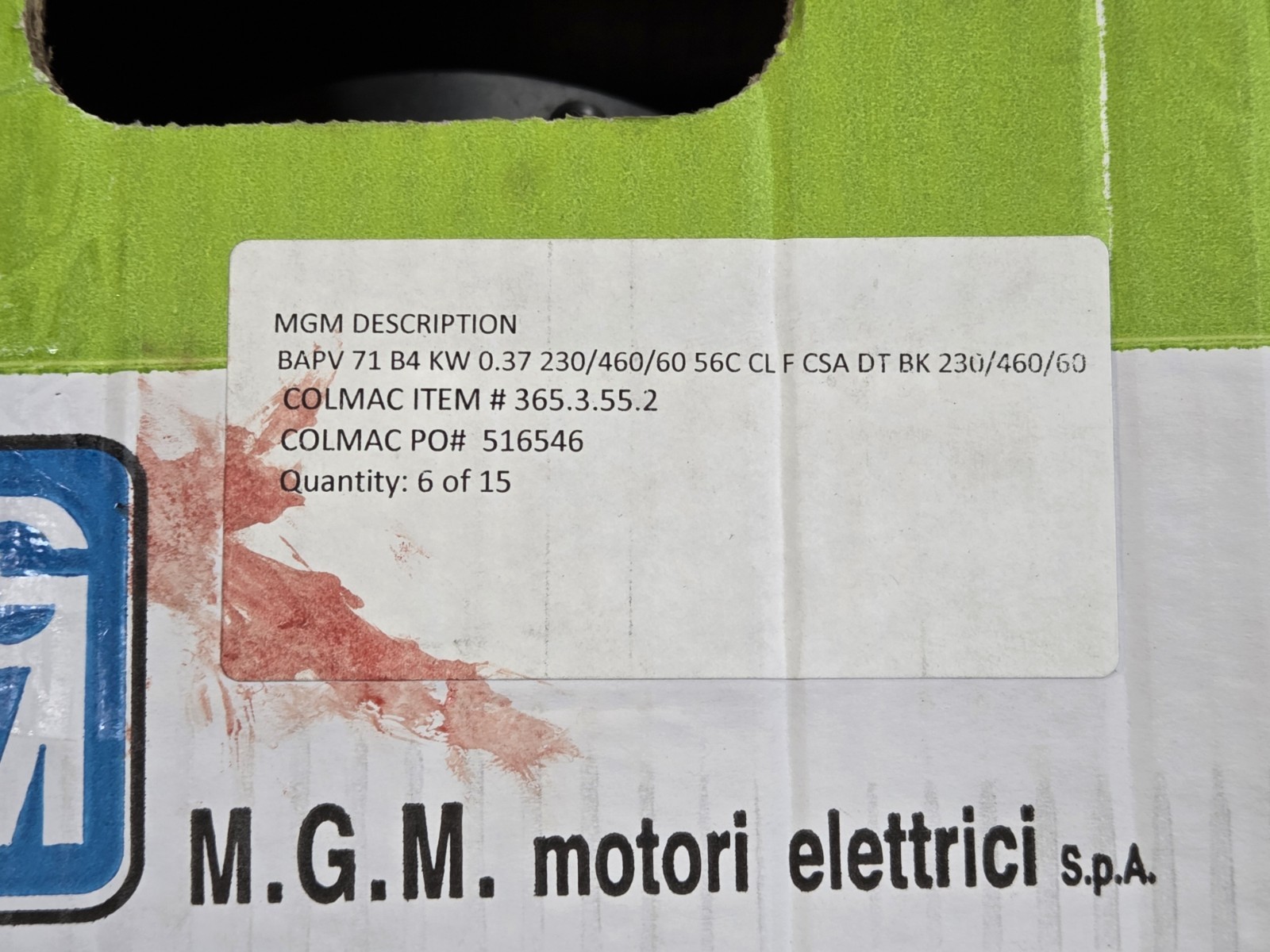 MGM BAPV-71-B4 Electric BRAKE Motor 3ph 200/400-230/460V 1400/1680rpm NEW OPEN