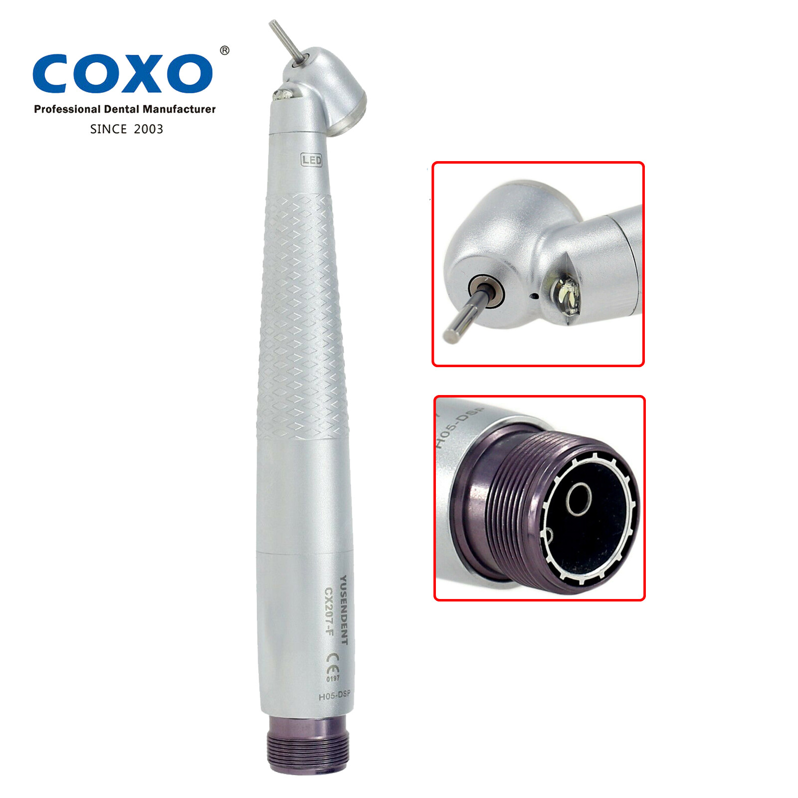 COXO Dental 45 Degree LED High Speed Handpiece Self-Power Oral Surgery Turbine