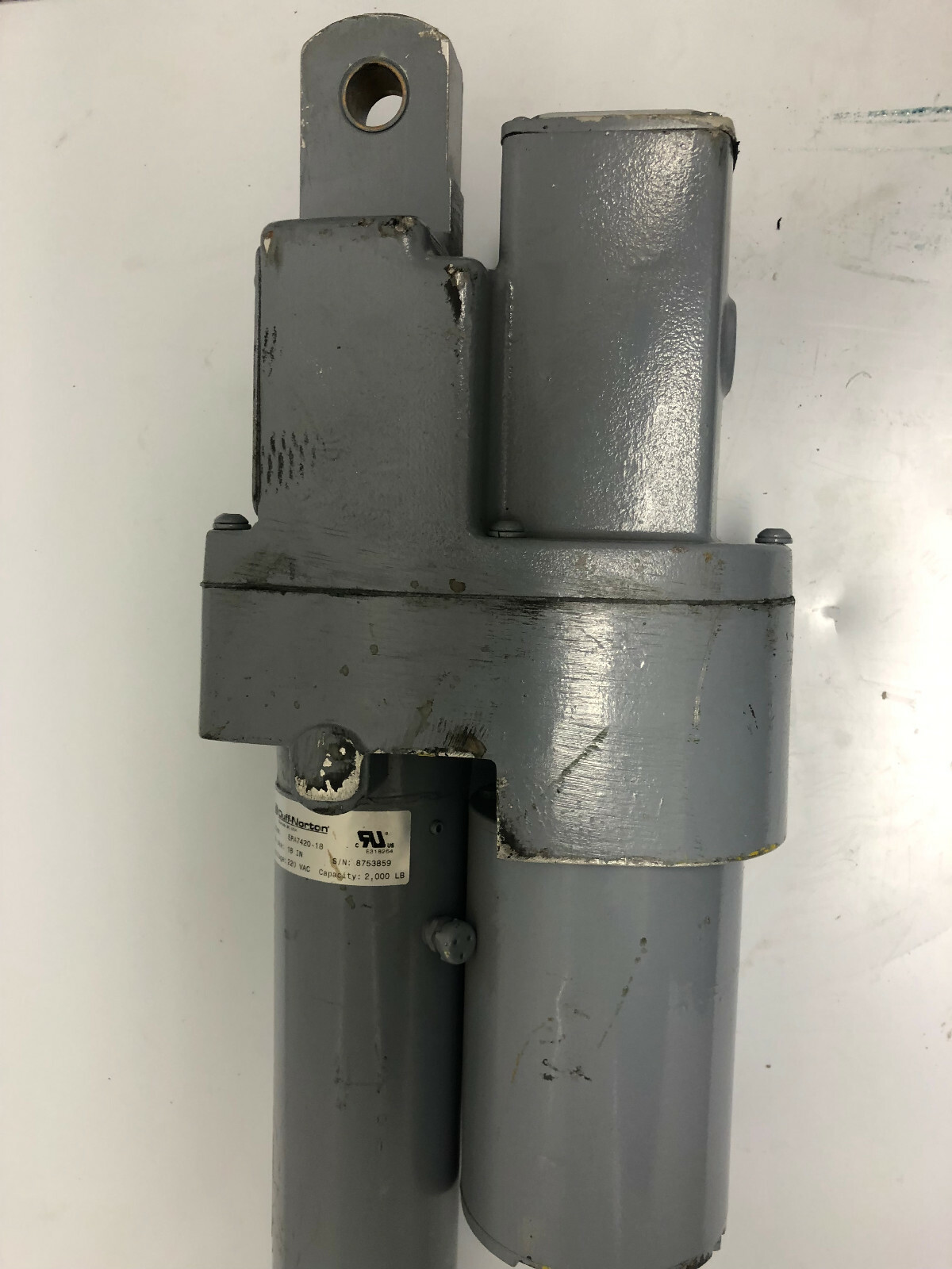 Duff Norton Linear Actuator SPA7420-18 2000 Lbs 220VAC 50 Hz SW 18″ Travel