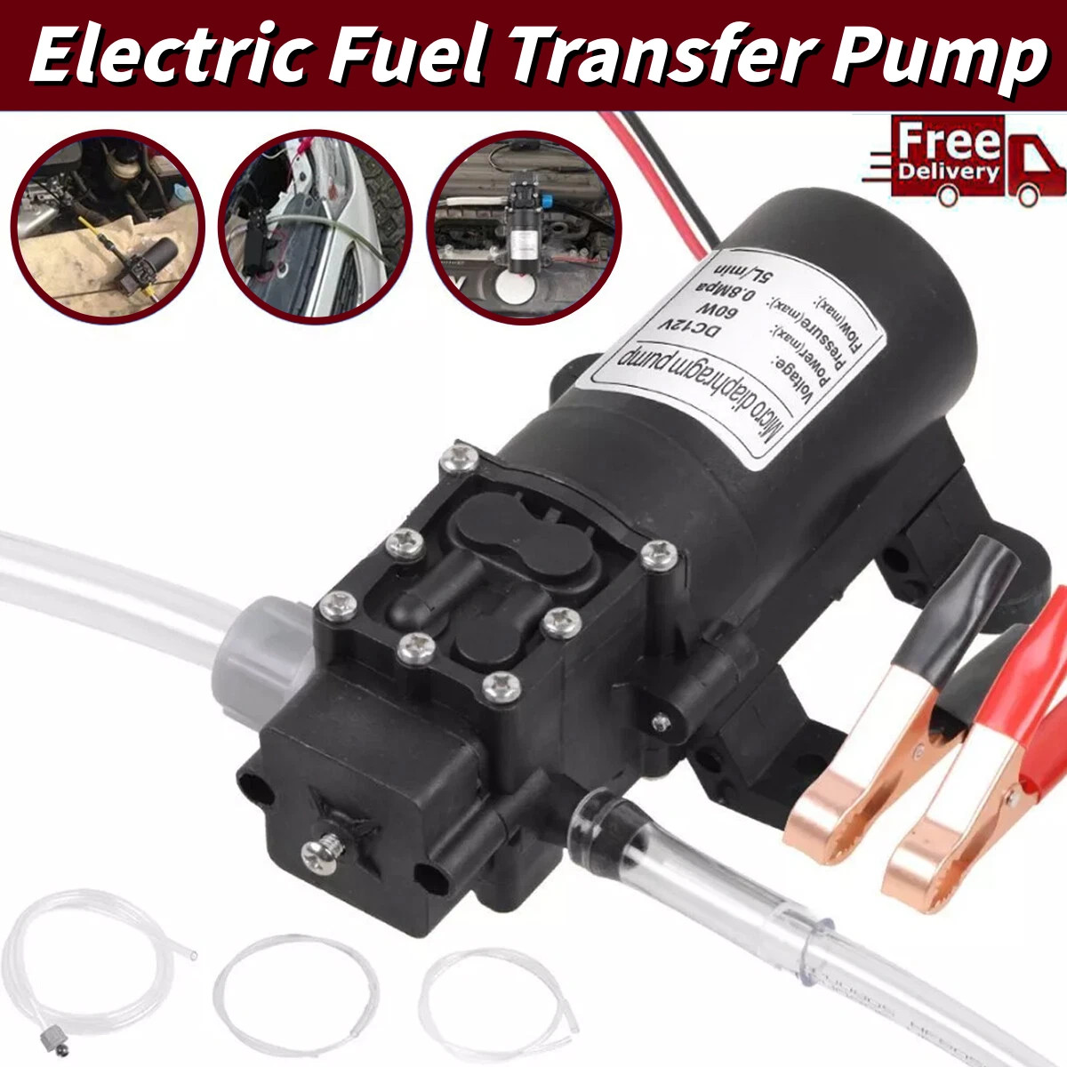 USA Motor Oil Fuel Fluid Extractor Electric Siphon Transfer Change Pump 12V 60W~