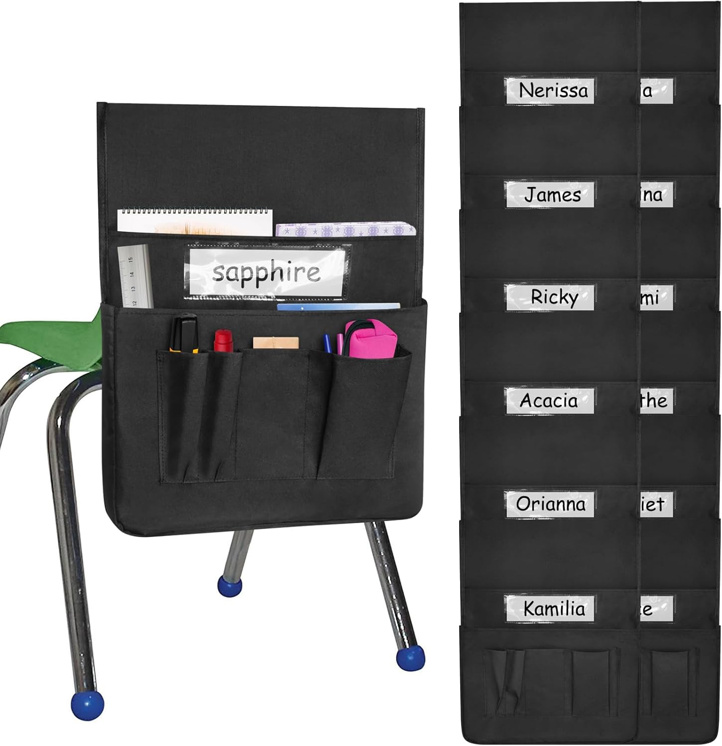 Chair Pockets for Classroom 12 Pack 15 X 19 Inch Chairback Buddy Pocket Chart Se