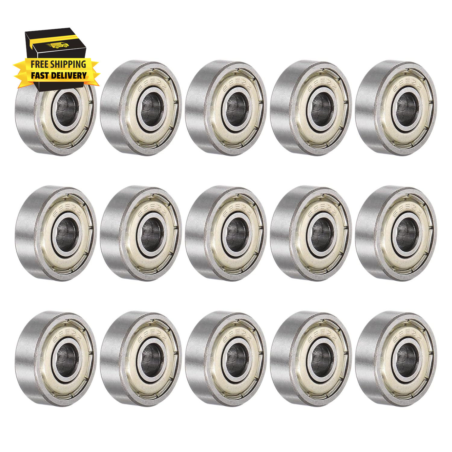 15Pcs 625ZZ Deep Groove Ball Bearings 5Mm Bore 16Mm OD 5Mm Thick Carbon Steel Do