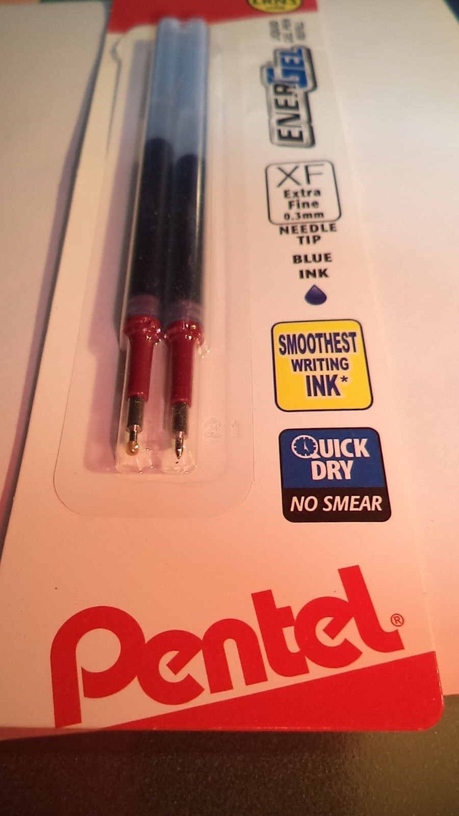 2×3 Pentel EnerGel Pen Refill Metal Tip Liquid Gel Ink BLUE EXTRA FINE XF 0.3MM