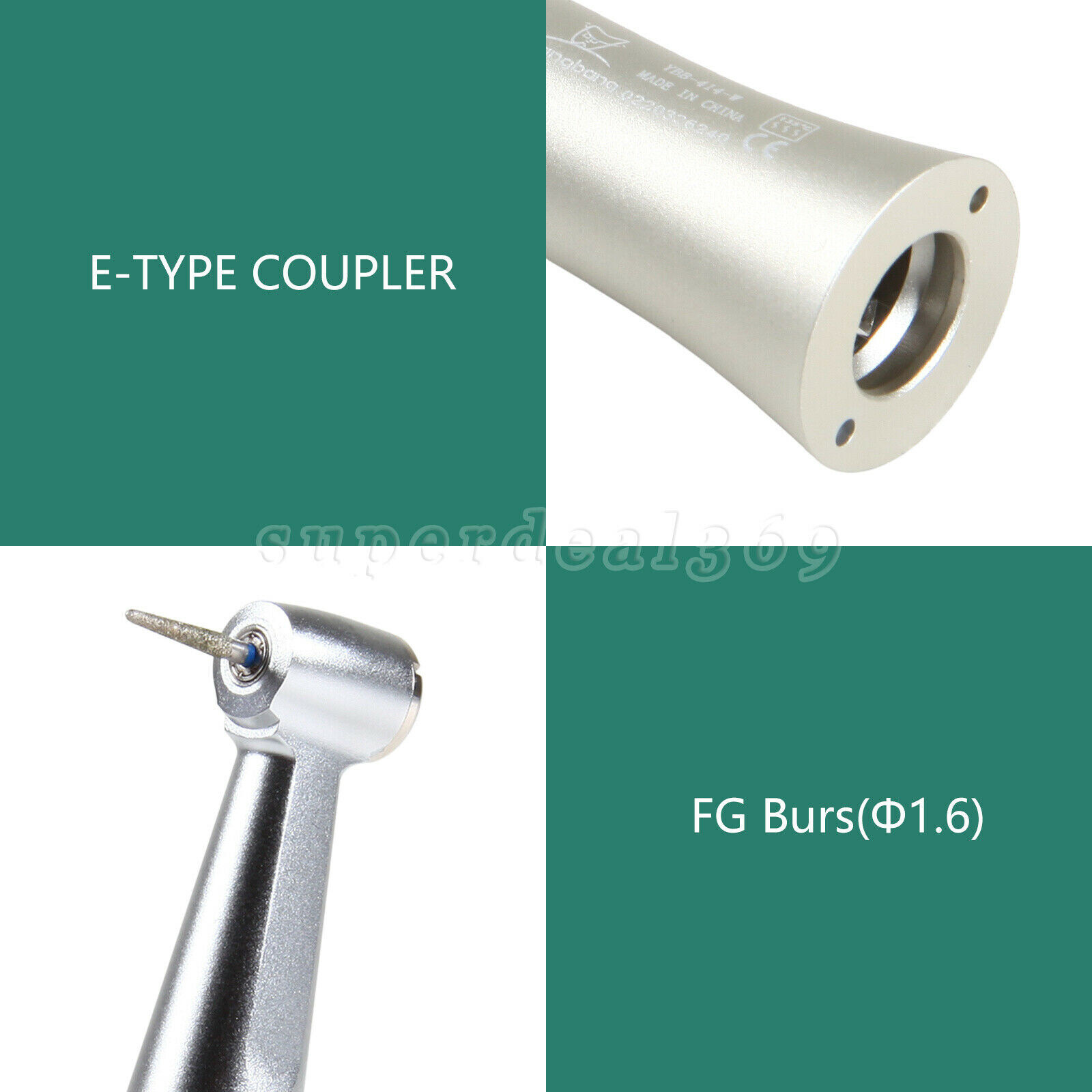 Dental Push Button Low Speed Contra Angle Handpiece FIt FG 1.6mm Burs NEW