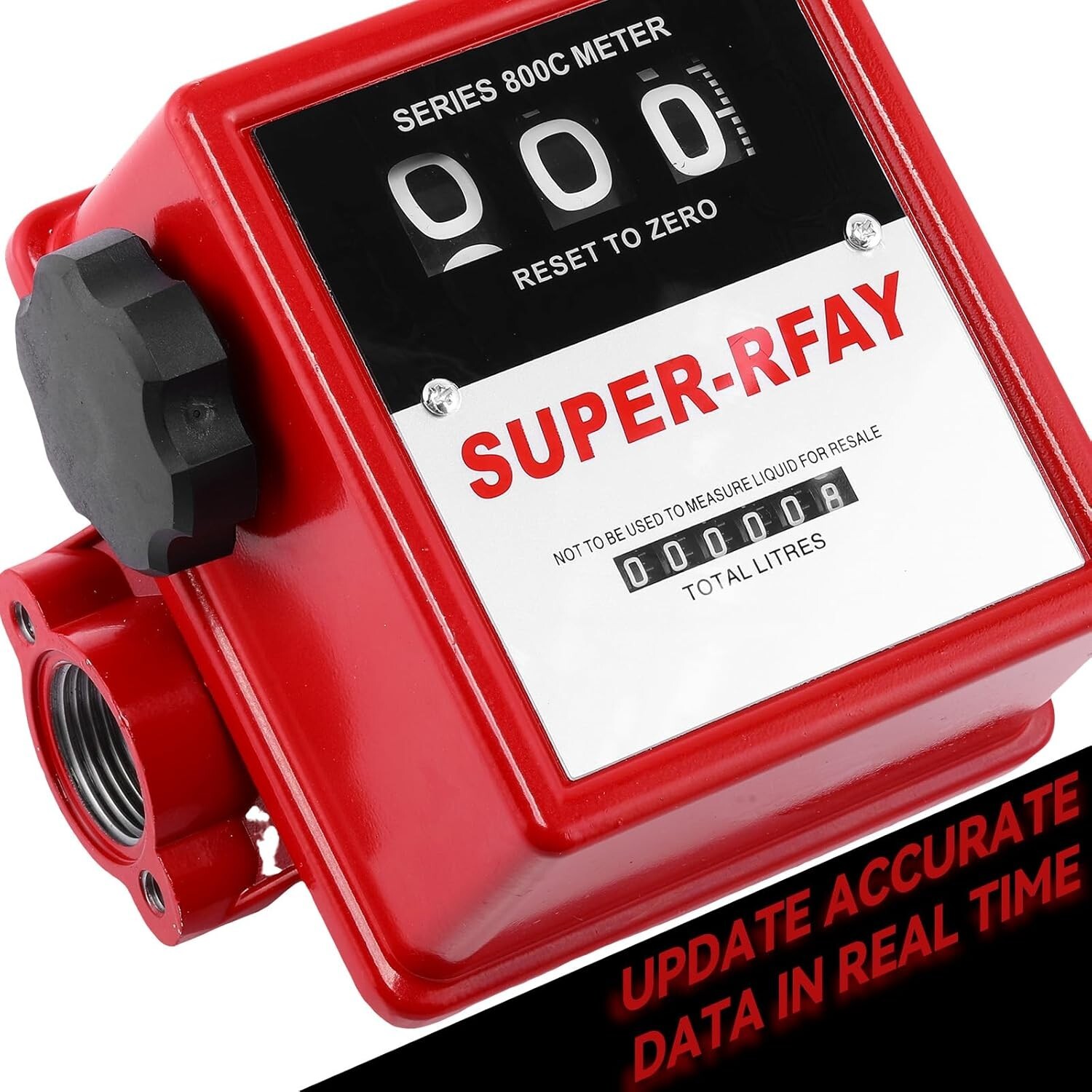 Fuel Flow Meter 1 Inch 1″ Outlet Liter Litre Unit Fuel Transfer Pump Measure NEW