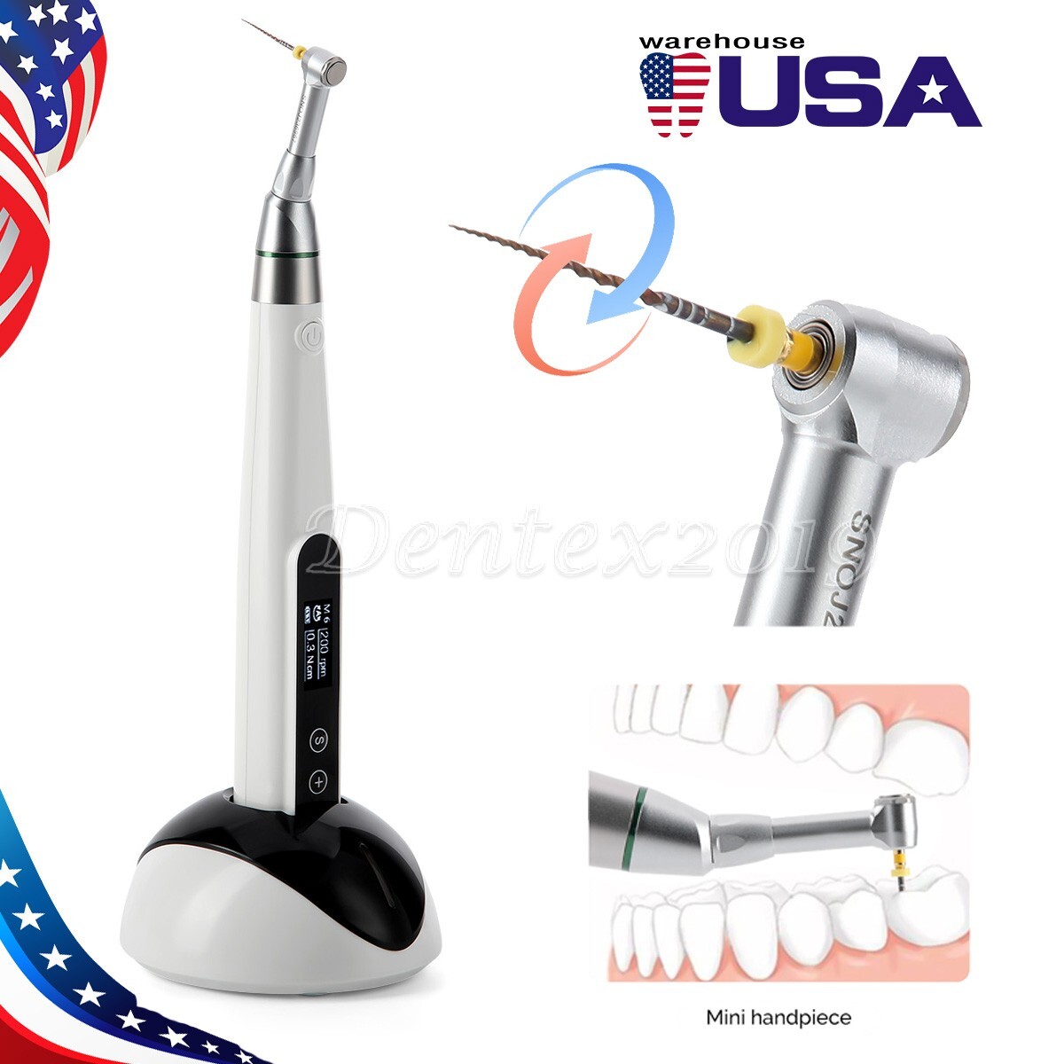 Dental Wireless LED Endo Motor 16:1 ontra Angle Root anal Treatment Endo AZ-1