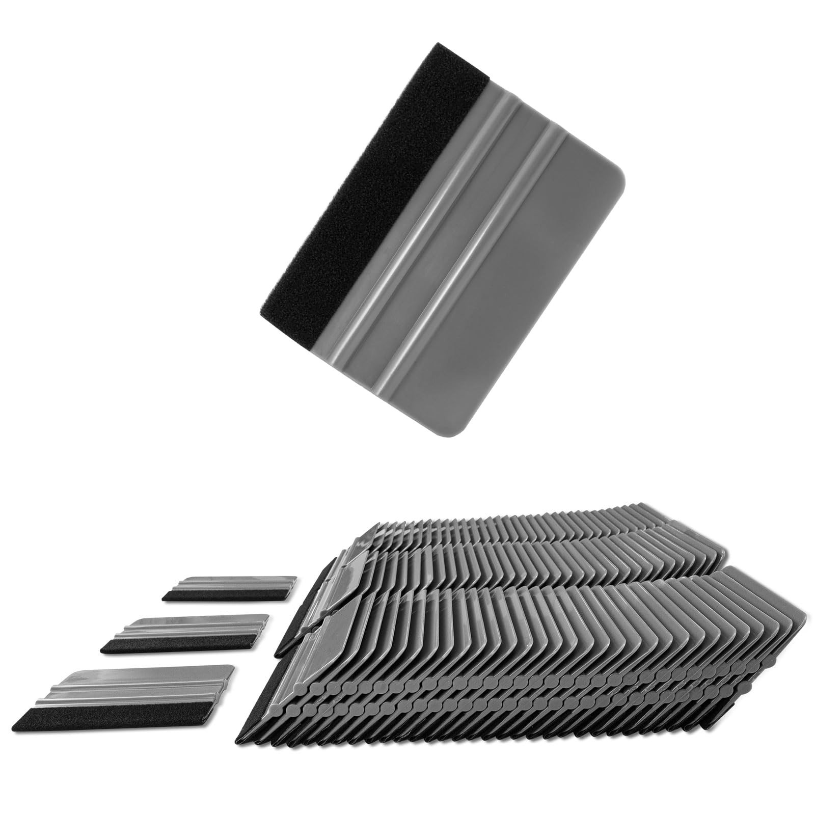 100 PCS Felt Squeegee for Vinyl – Flexible Plastic Squeegee with Fabric Felt …