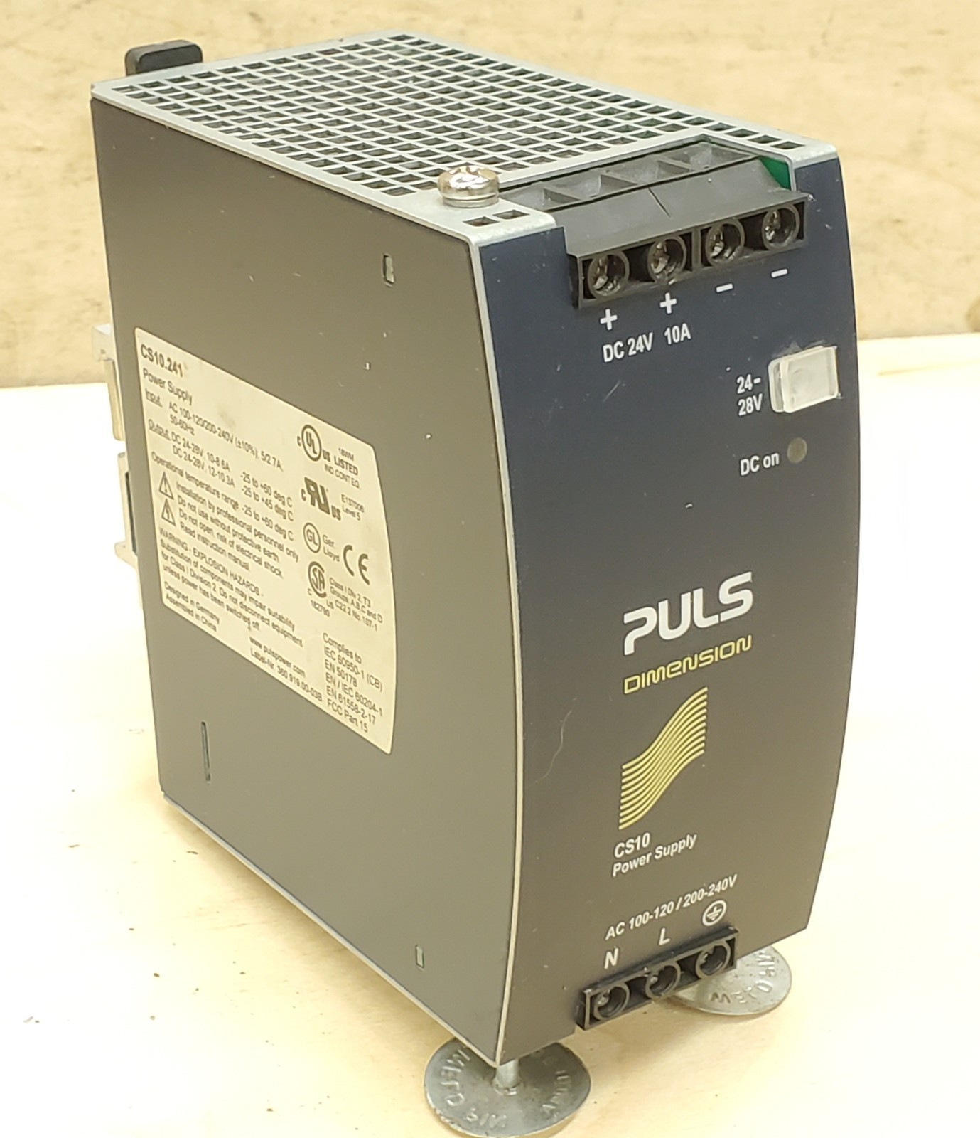 Puls Dimension CS10.241 24VDC Power Supply w/ 120/240VAC Input – NEW