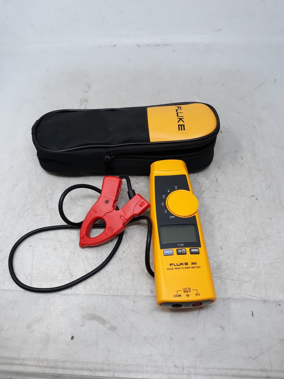 Fluke 365 True RMS Clamp Meter CAT III 600V Detachable Jaw w/ Case Used
