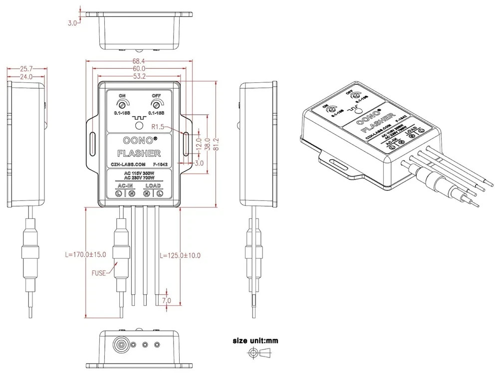 AC 100-240V 3Amp Blinking Flasher Module