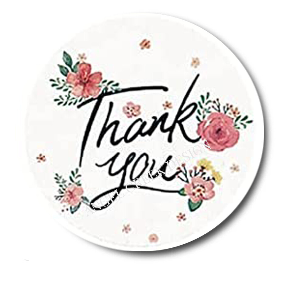 Thank You Floral Retail Stickers Scrapbook Stickers Labels Envelope Seals