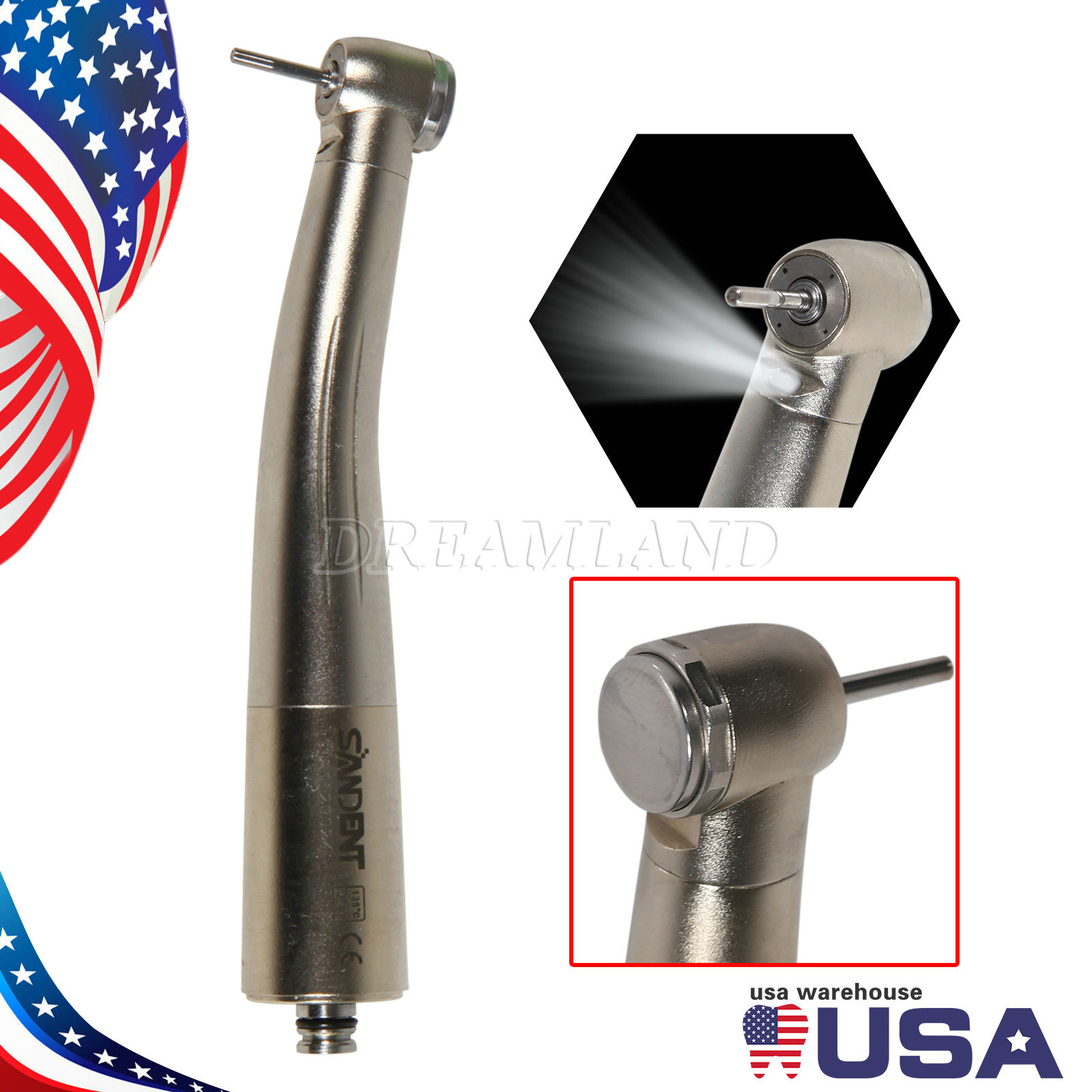 Fiber Optic Quattro Spray Air Turbine Dental Handpiece for NSK LED Coupler
