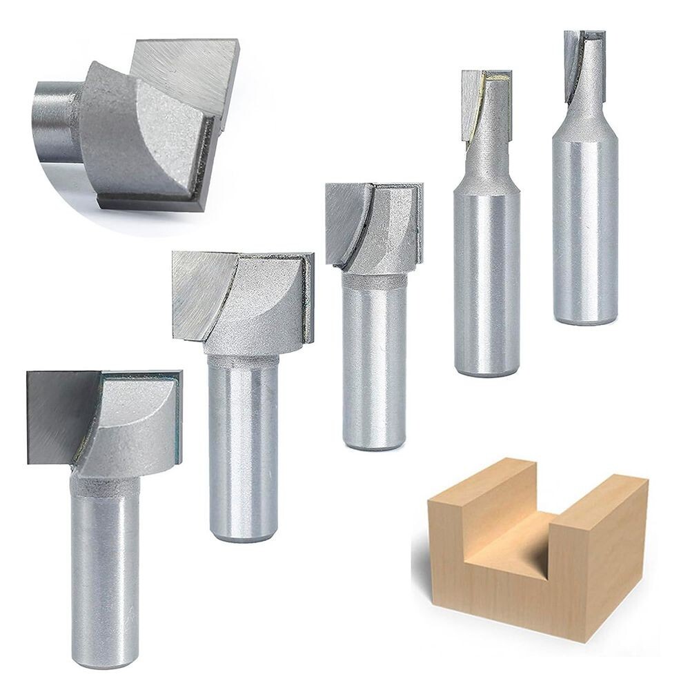 5pcs Bottom Cleaning Router Bits Set 1/2” Shank 5/16″ 3/8″ 3/4″ 1″ 1-1/8″ C111