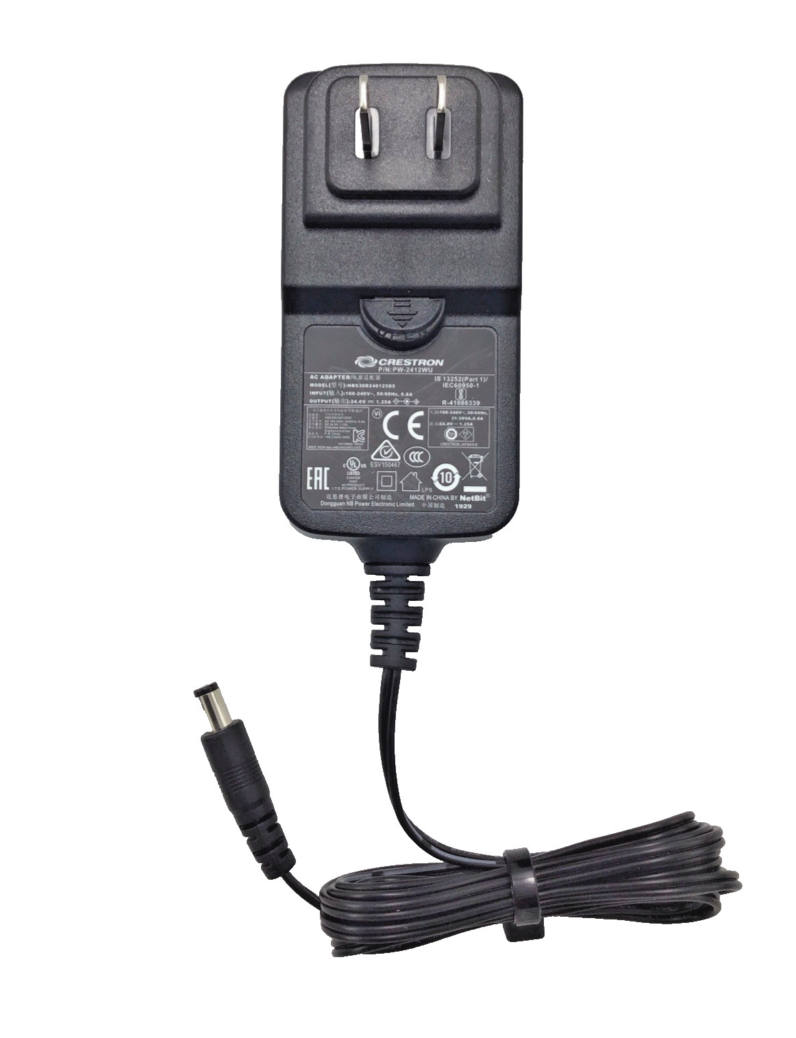 Crestron Power Supply (P/N PW-2412WU), NBS30D240125D5, DC 24V 1.25A, Genuine