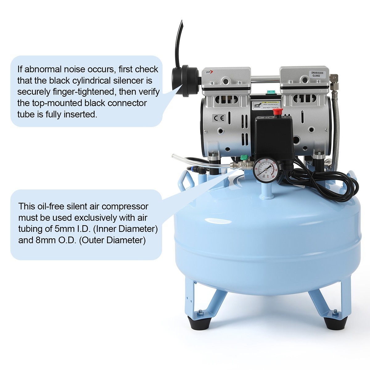 24L/40L Portable Dental Air Compressor Oil Free Silent Air Pump for Dental Use