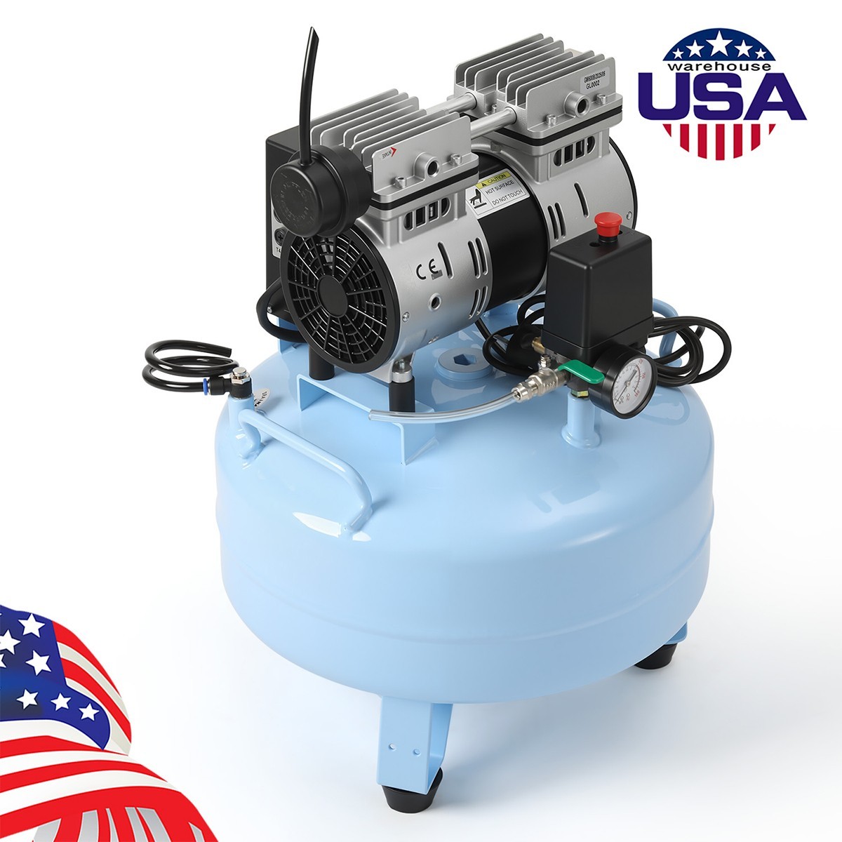24L/40L Portable Dental Air Compressor Oil Free Silent Air Pump for Dental Use