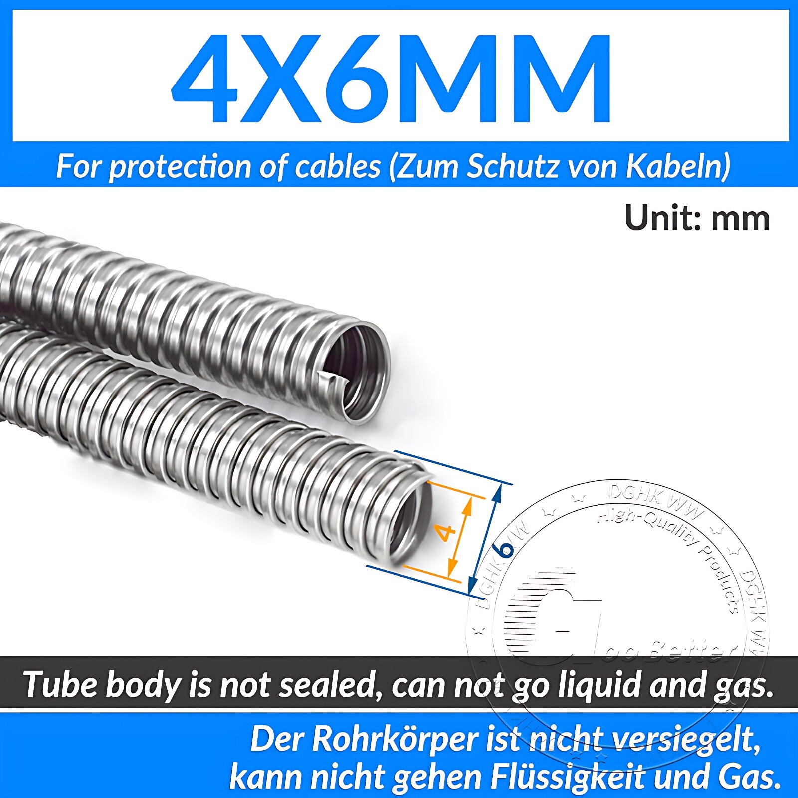 6mm,8mm,10mm,13mm,15mm,18mm,24mm,29mm,36mm 304 Stainless Steel Flexible Conduit