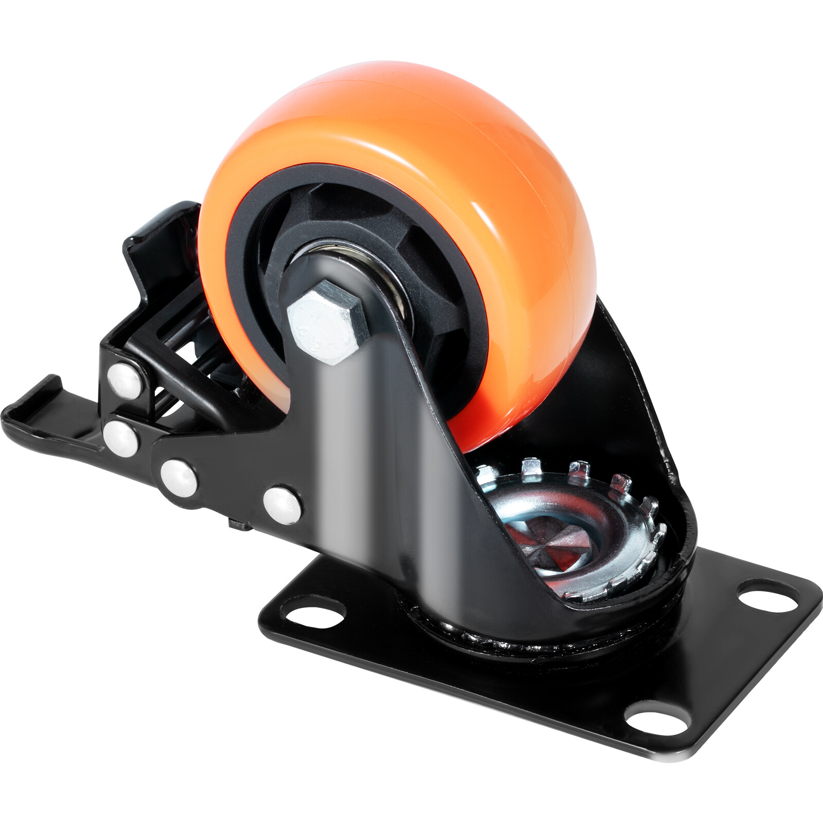 VEVOR Caster Wheels Swivel Plate Casters 4 Pack 3″ Heavy Duty with Locking Brake