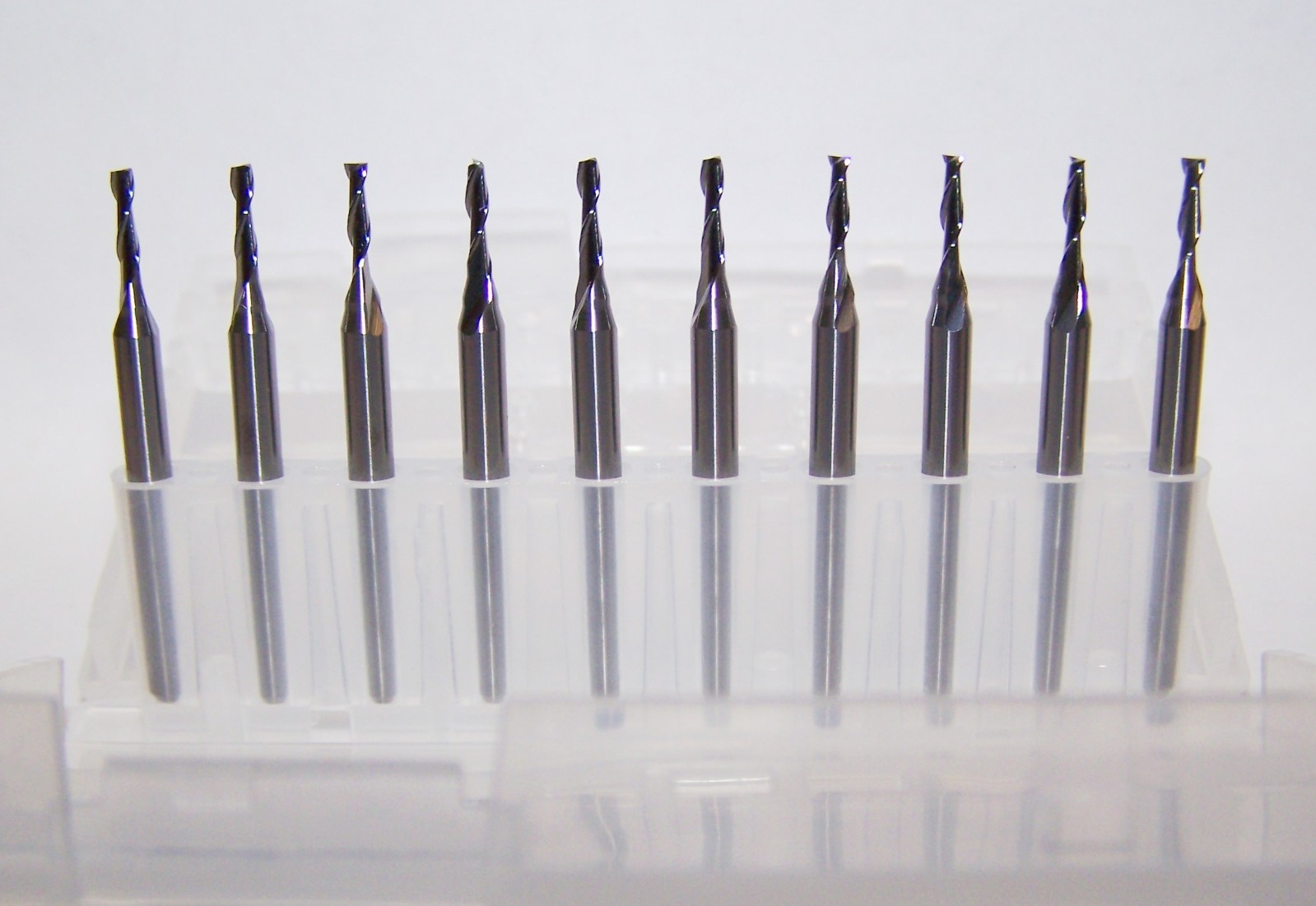 10 – 1.60mm (.0630″) 2 flute endmills, new