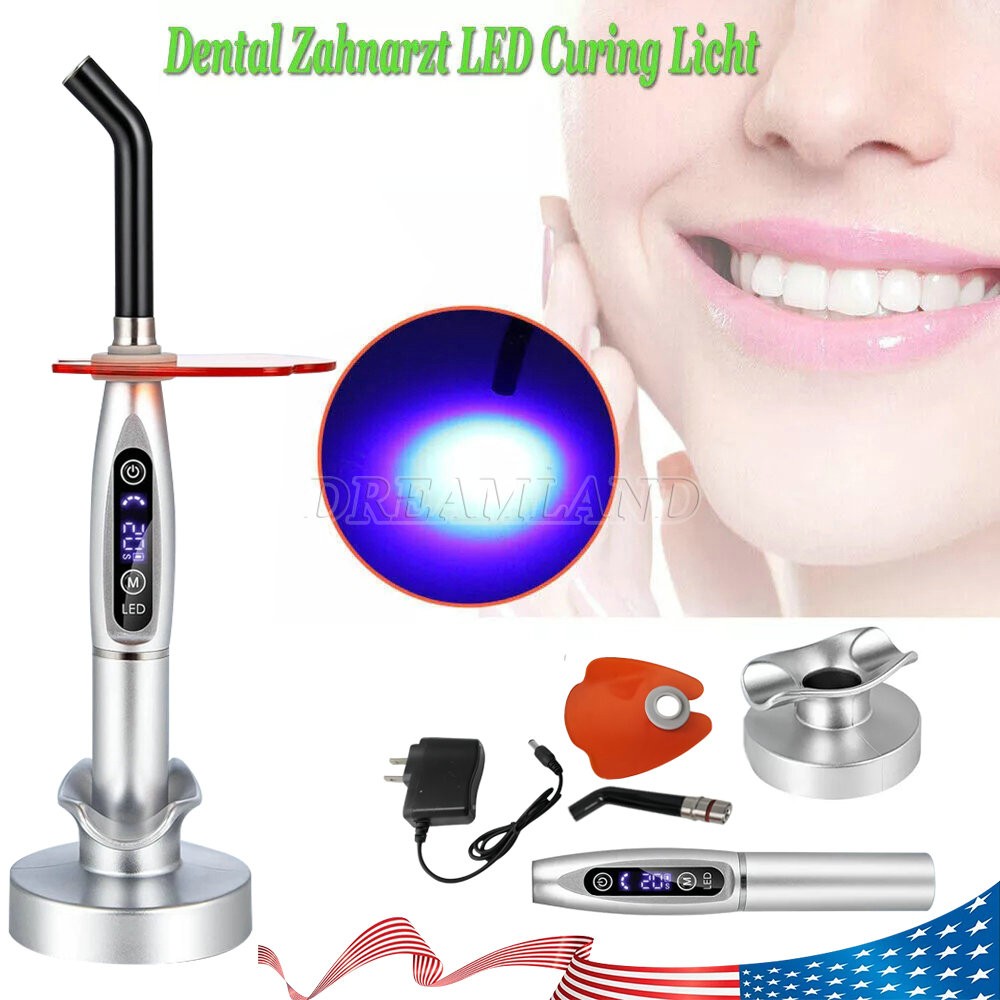 US Dental Wireless Cordless LED Cure Curing Light Lamp 2000mw 5W Tool Resin Cure