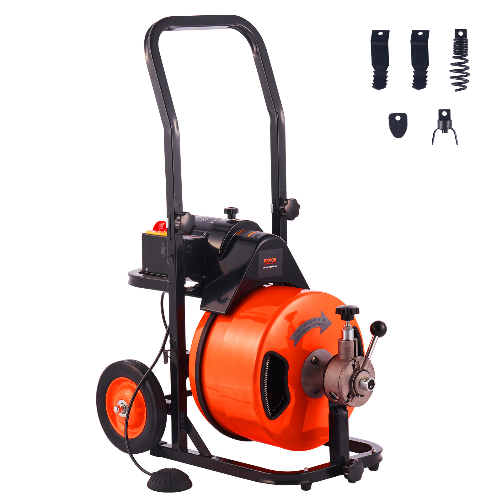 VEVOR Drain Cleaner Machine Electric Drain Auger 75FT x 1/2 In Auto Feed
