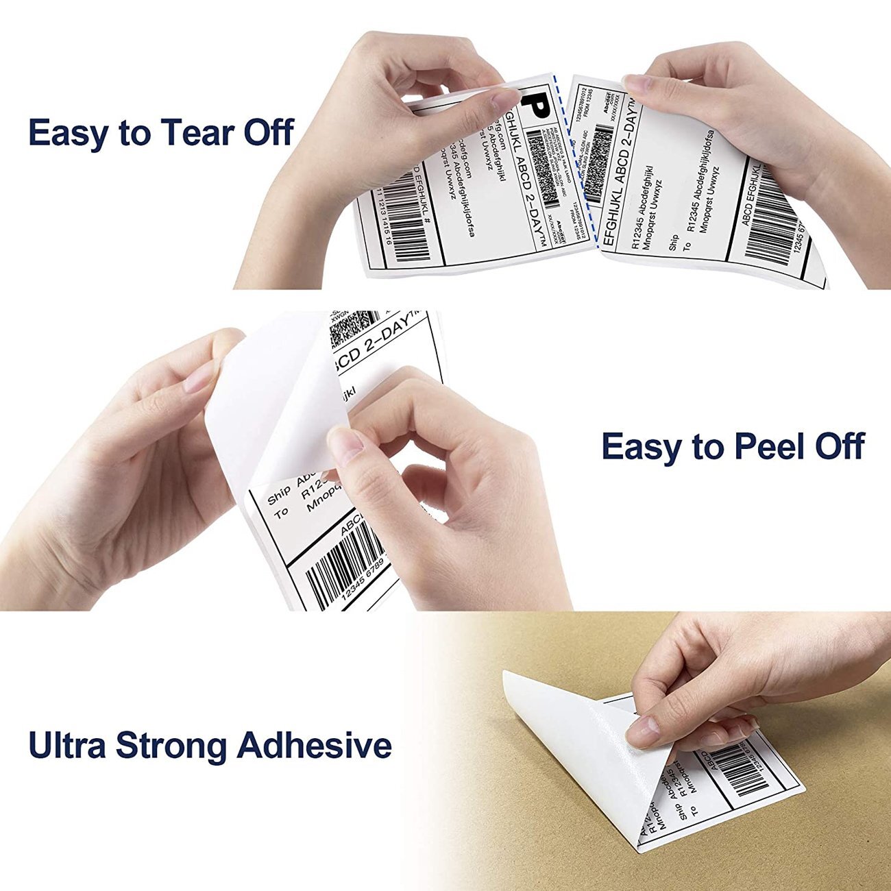 4000 – 4×6 Fanfold Direct Thermal Shipping Labels for Zebra & Rollo Printers US