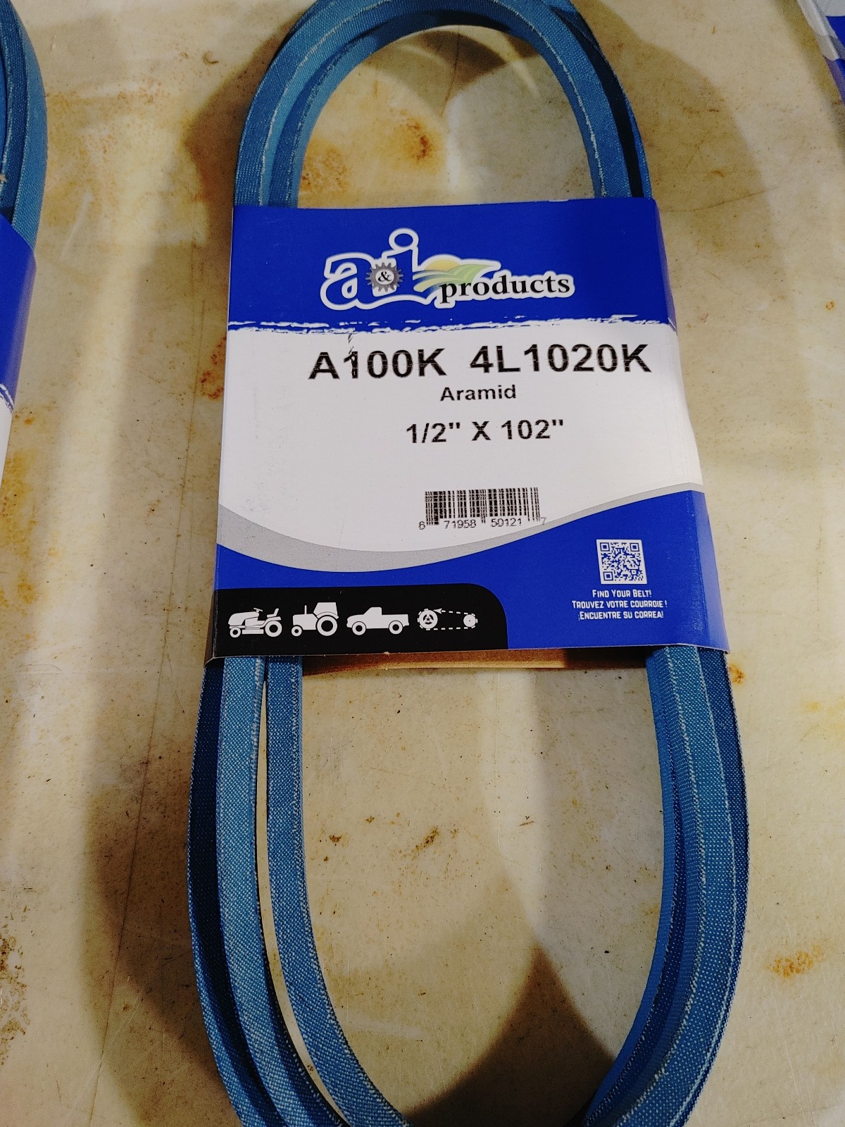 A100K “1/2 X 102” V-Belt fits John Deere 318 332 D160 GT225 GT235 GT245 (Y3BE)