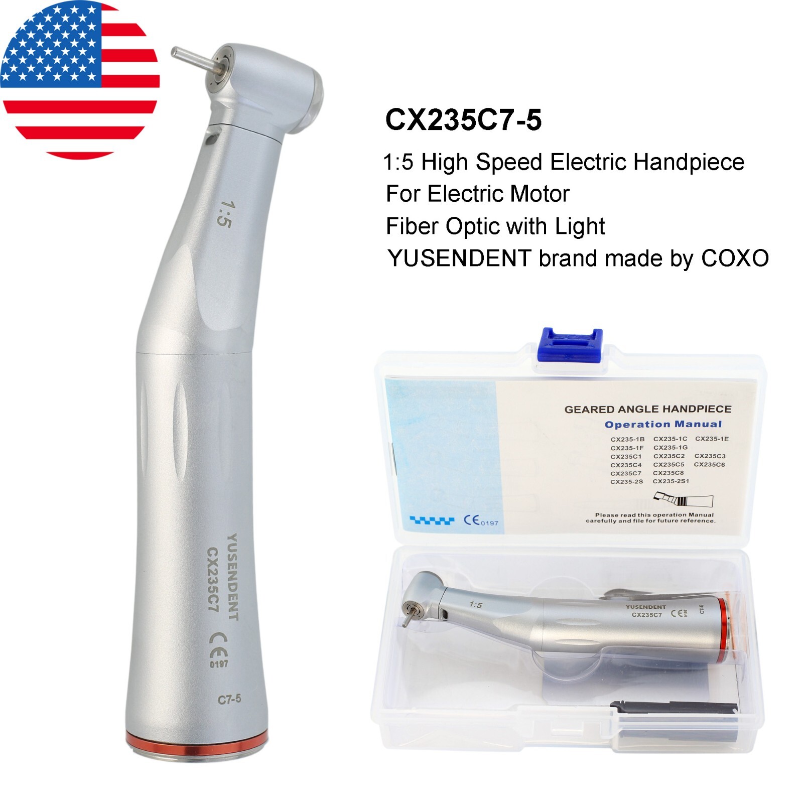 COXO Dental Contra Angle Endo Implant Electric Handpiece 1:1 1:5 20:1 10:1 6:1