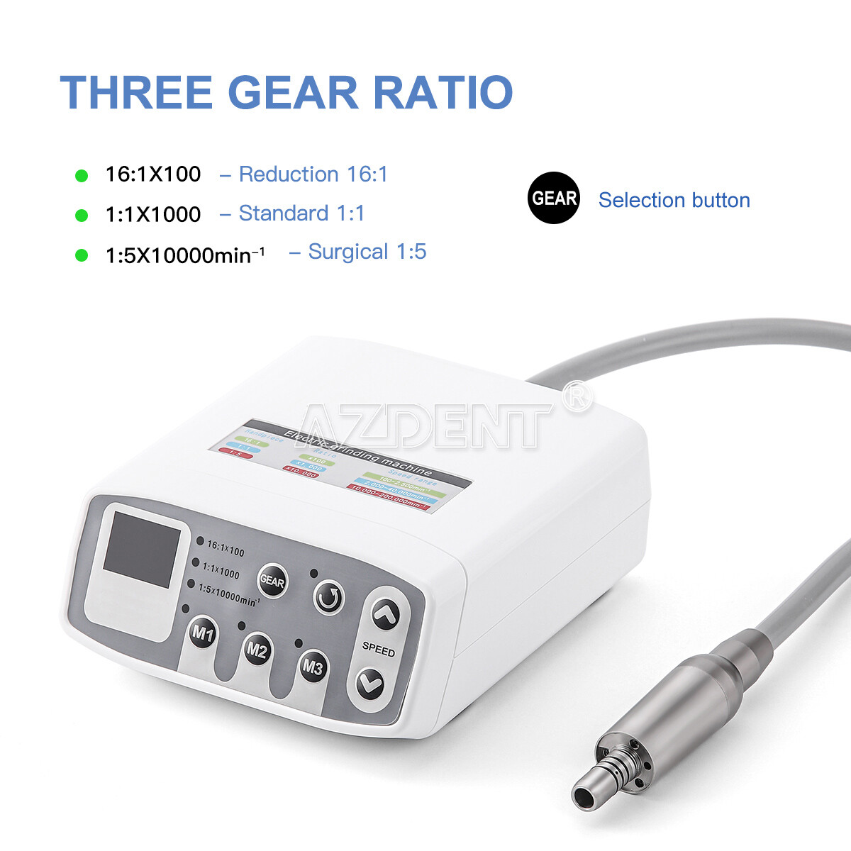 AZDENT Dental Brushless LED Electric Micro Motor/1:1/1:5/1:4.2 LED Handpiece USA