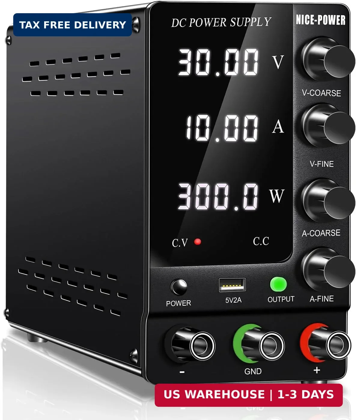 NICE-POWER DC Power Supply Variable 30V 10A, Adjustable Switching Regulated DC B