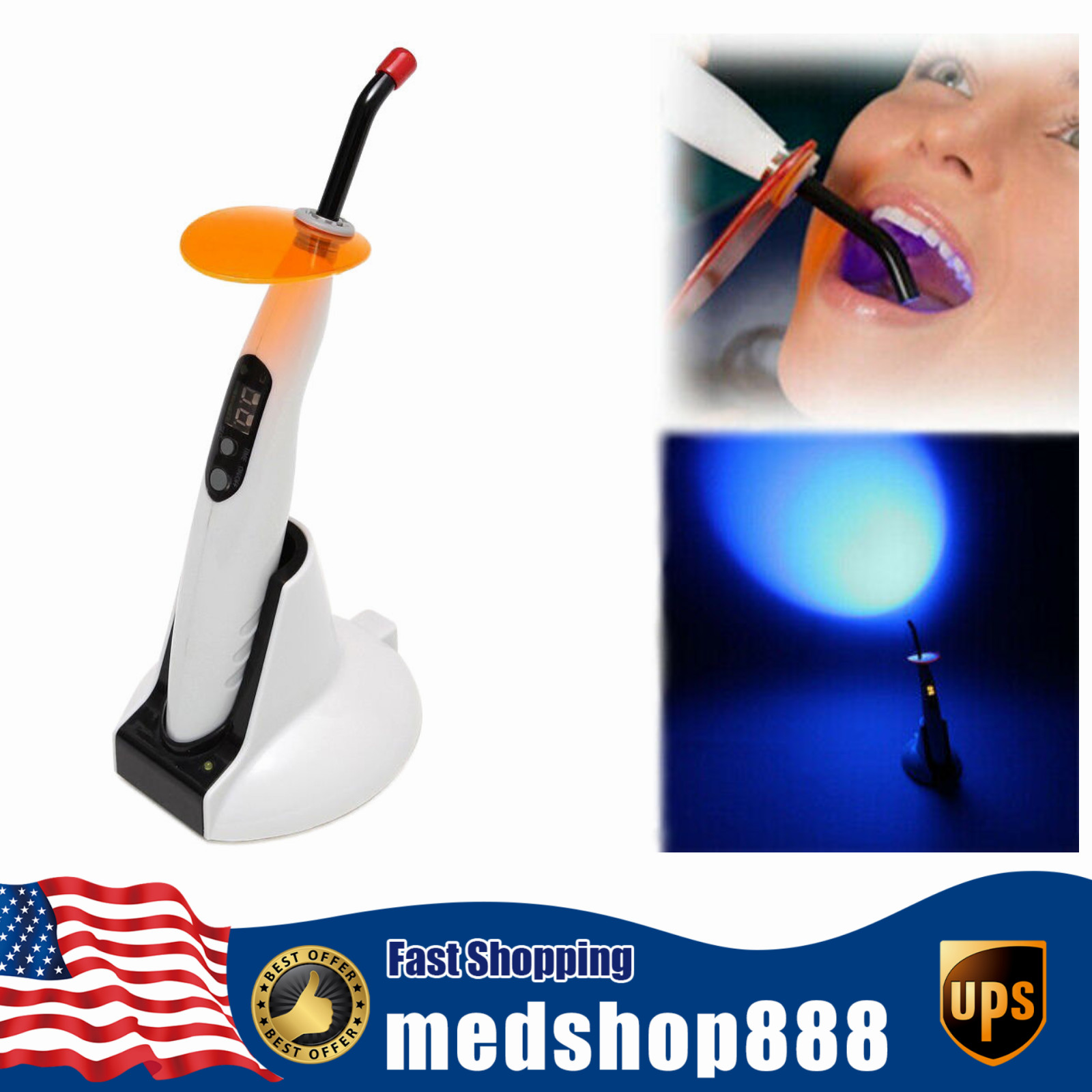 Fit For Woodpecker Style Dental Wireless LED Curing Composite Resin Light LED.B