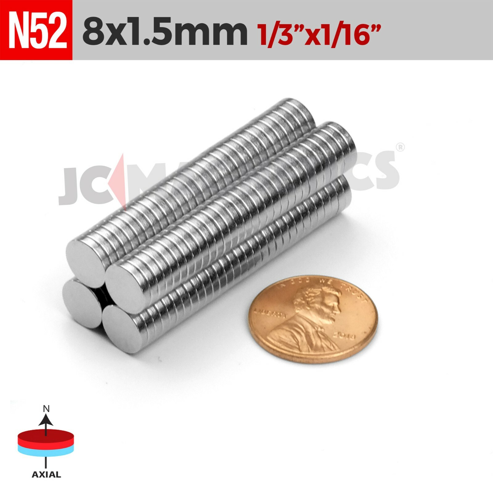8mm x 1.5mm N52 Very Strong Round Disc Rare Earth Neodymium Magnets 8×1.5mm