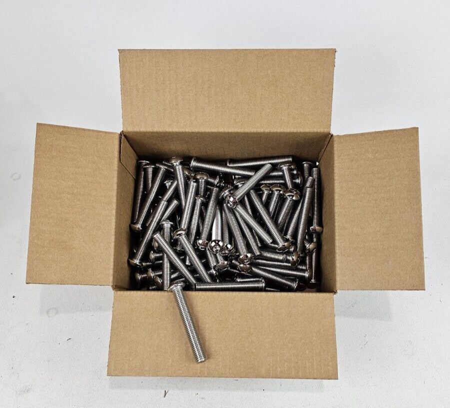 Lot of 100 – 1/2″-13 x 3-1/2″ Stainless Steel Button Head Hex Allen Drive Bolts