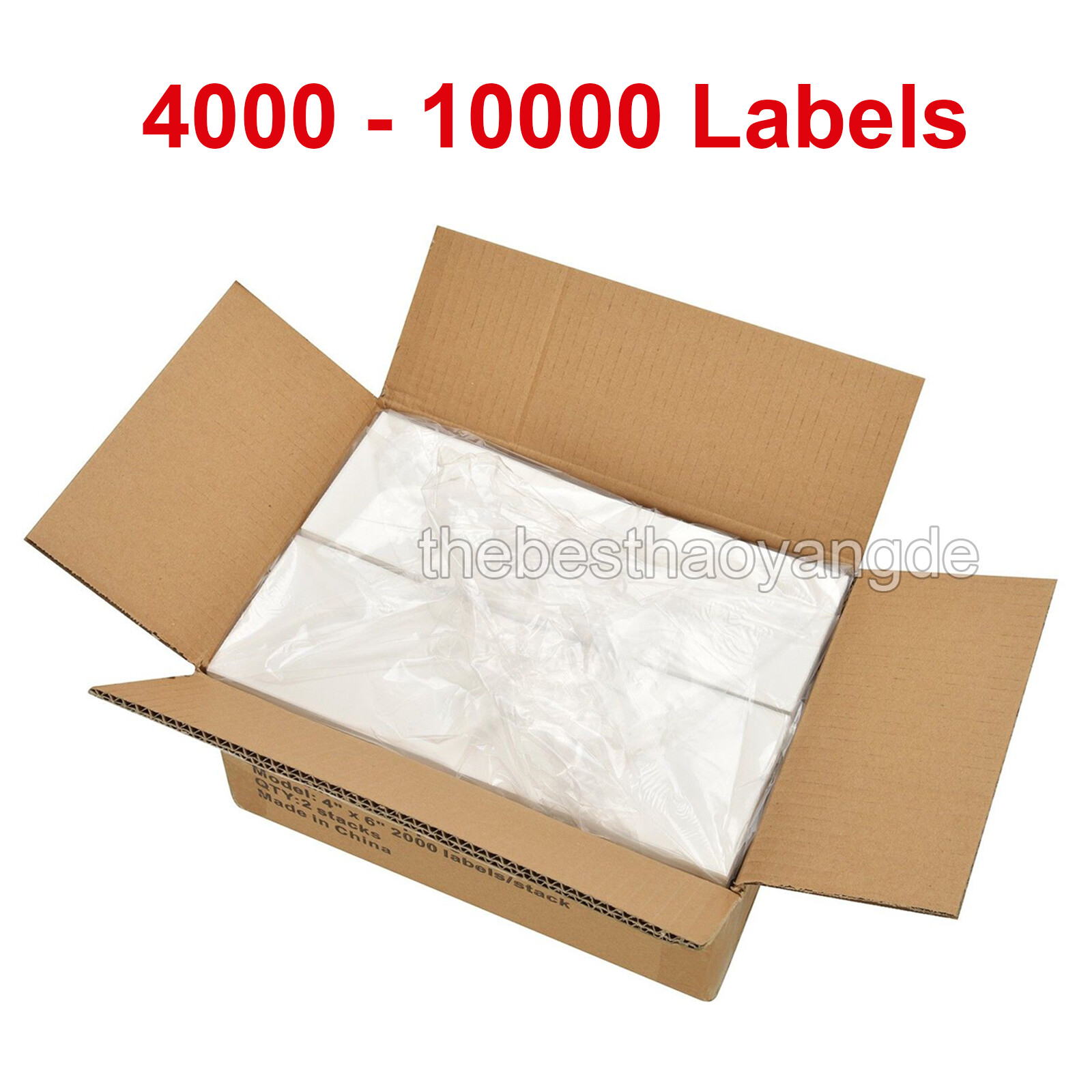 4000-10000 4×6 Fanfold Direct Thermal Shipping Labels for Zebra & Rollo Printers