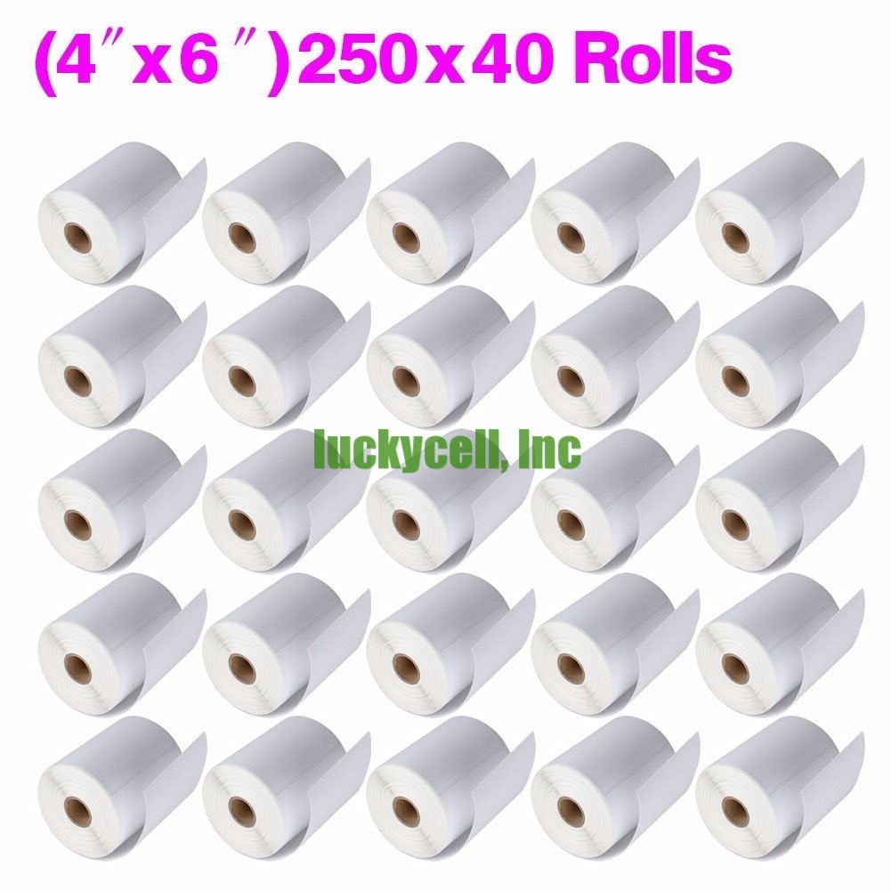 40 Rolls 250/Roll 4×6 Direct Thermal Labels for Zebra 2844 ZP-450 ZP-500 ZP-505