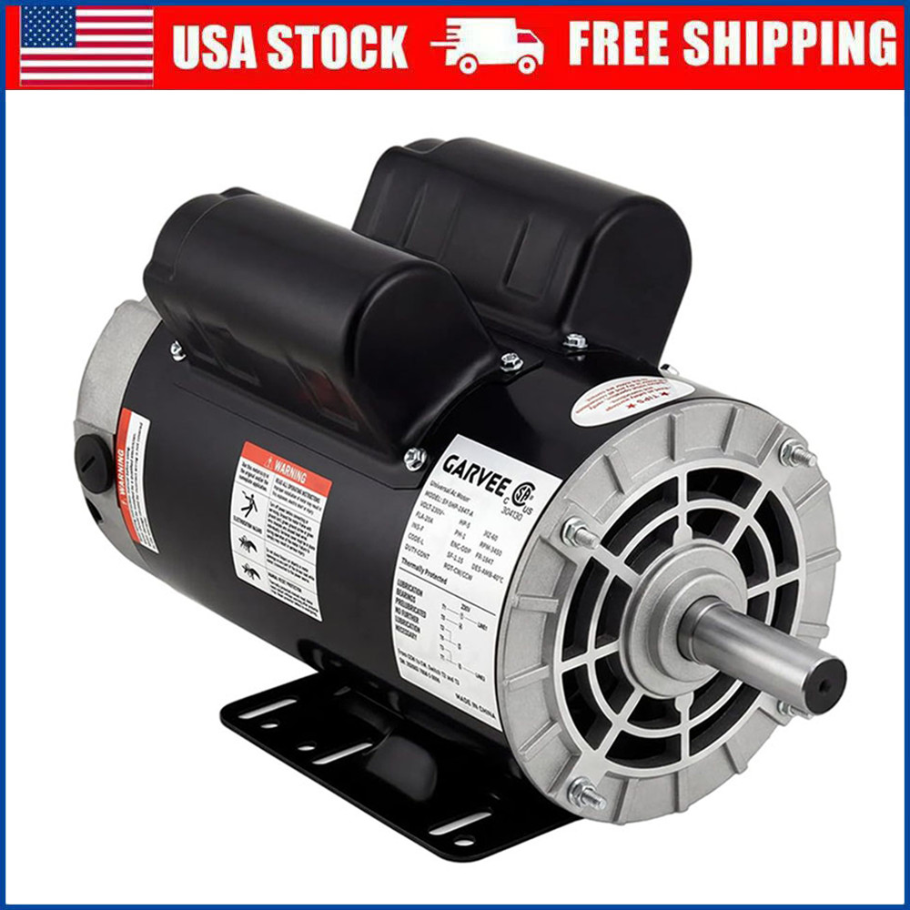 3HP SPL Air Compressor Motor 230V 56 Frame 3450 RPM, 5/8″ Keyed Shaft 60Hz