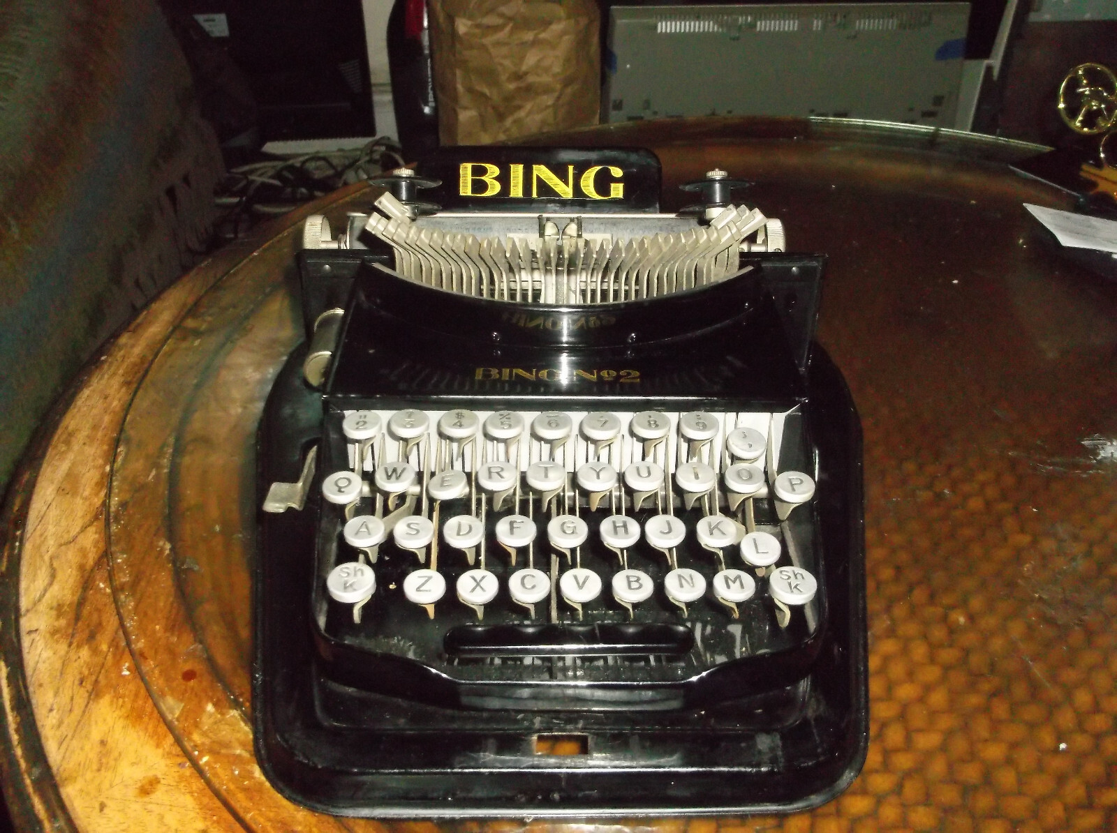 Bing No#2 1920s Typewriter German Made Functional With Lid very rare