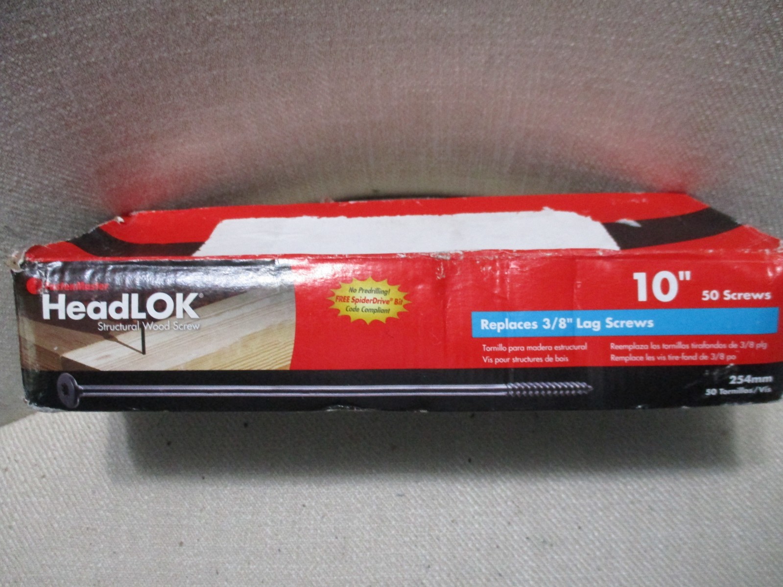 *LOT OF 50* FastenMaster HeadLOK 10 in. Flat Head Structural Wood Screws, Black