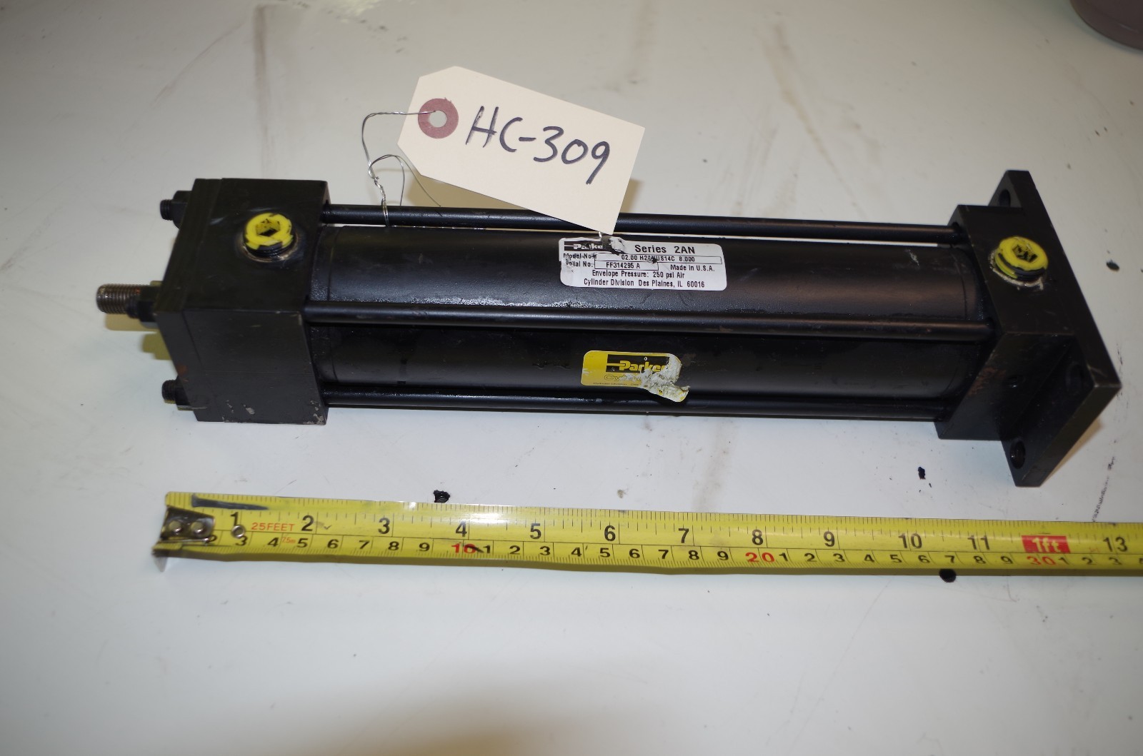 PARKER PNEUMATIC CYLINDER SERIES 2AN # 02.00H2ANUS14C STROKE: 8.0″ HC-309