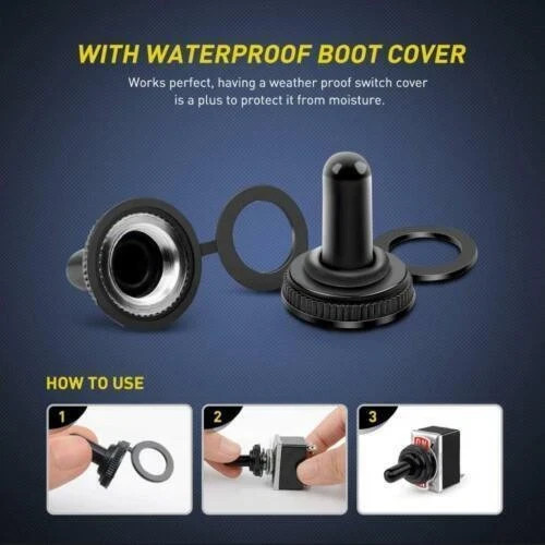 5X Toggle SWITCH ON/OFF Heavy Duty 15A 250V SPST 2 Terminal Car Boat* Waterproof