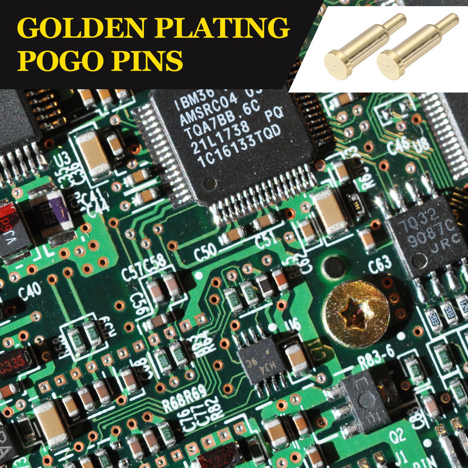40Pcs 3.5mm Gold Plated Copper PogoPins Spring Loaded Current Test Probes