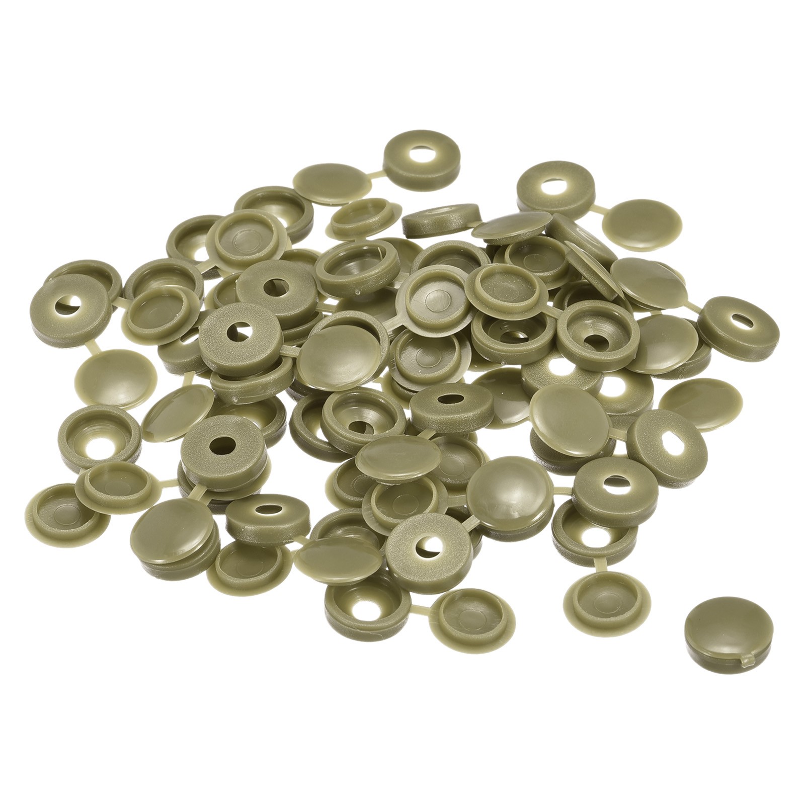 100Pcs 5mm Hinged Screw Cover Caps Plastic Fold Screw Snap Covers Green