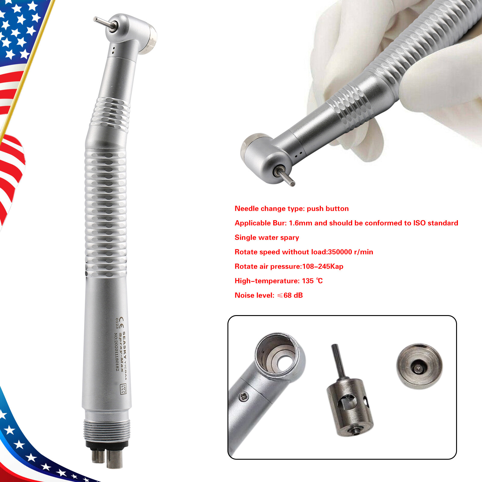 1-10* Turbina NSK PANA MAX Style Dental Fast High Speed Handpiece 4 Hole U3BM KY