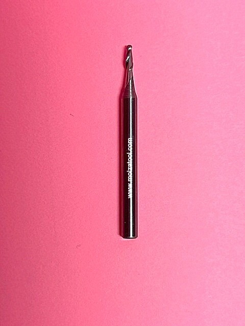 CARBIDE BALL NOSE END MILL 1/16″ DIAMETER 3/16″ LOC 1/8″ SHANK 2 FLUTE 1.5″ OAL