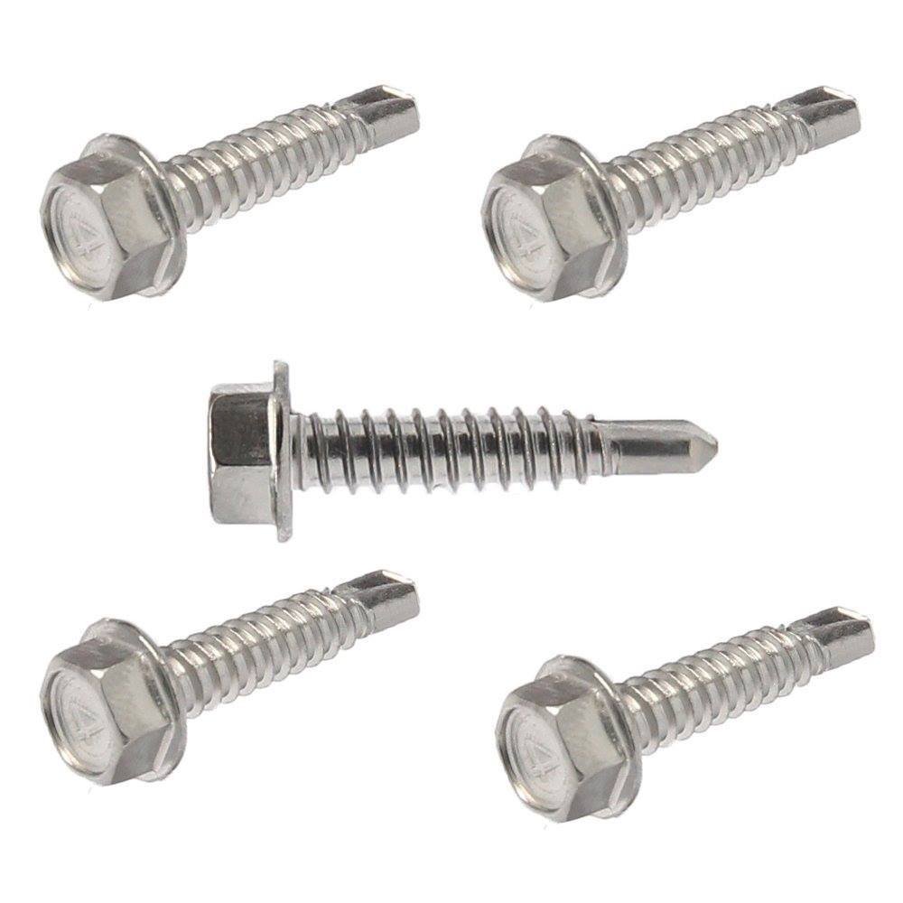 #10 Hex Washer Head Self Drilling Sheet Metal Tek Screws 410 Stainless Steel