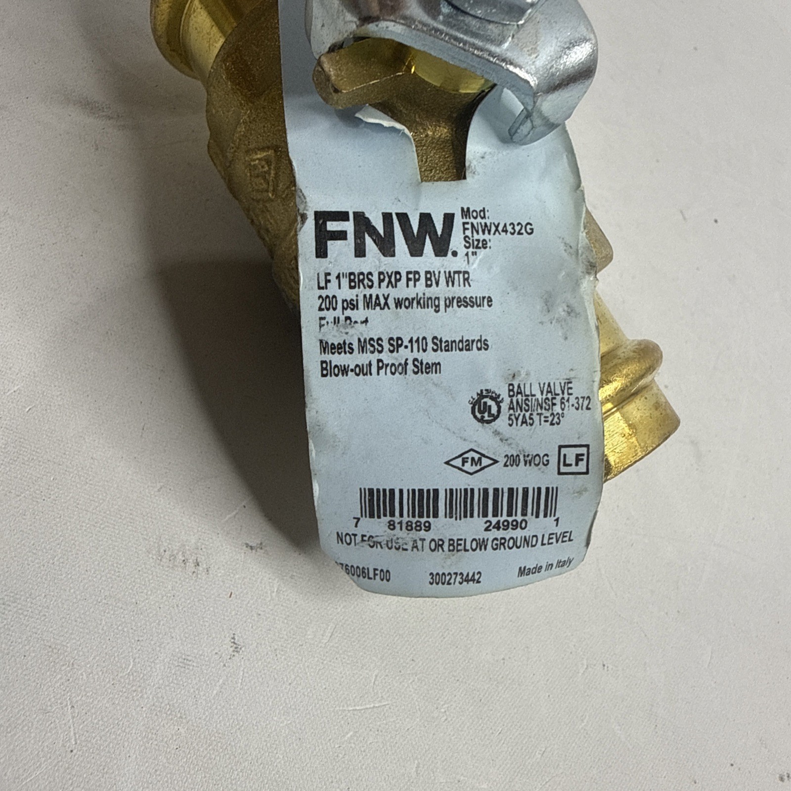 LOT OF 2 FNW # FNWX432G FULL PORT FORGED BRASS BALL VALVE 1″