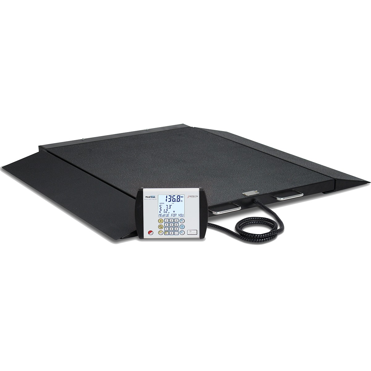 Detecto BRW1000 Portable Wheelchair Scale 1000lb x 0.2lb BMI WiFi AC Adapter