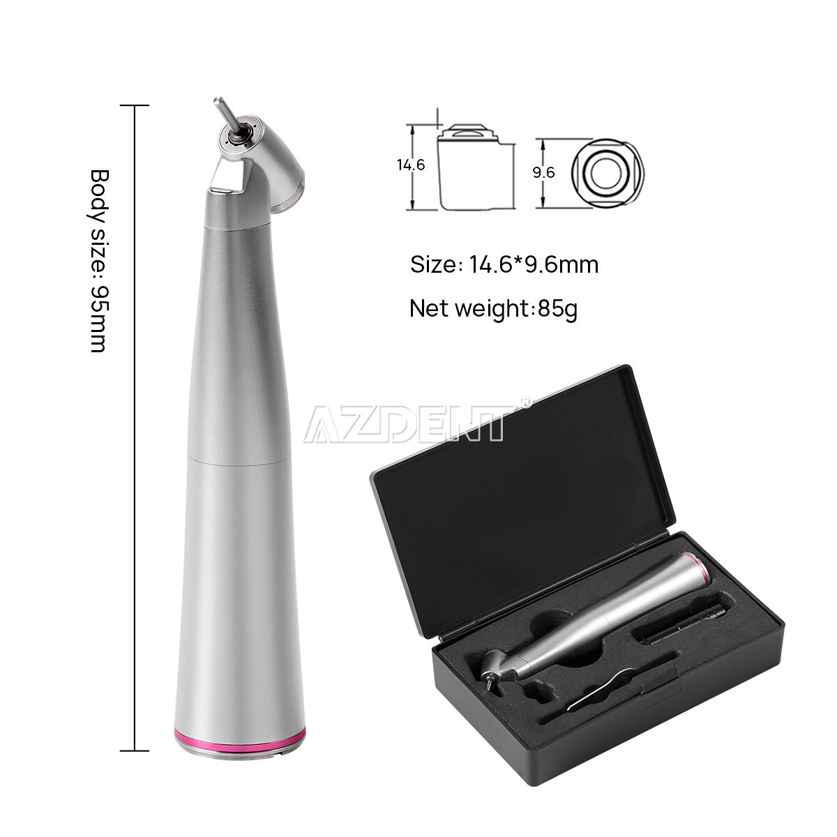 Dental 45° 1:4.2 Increasing Contra Angle Fiber Optic Handpiece Inner External