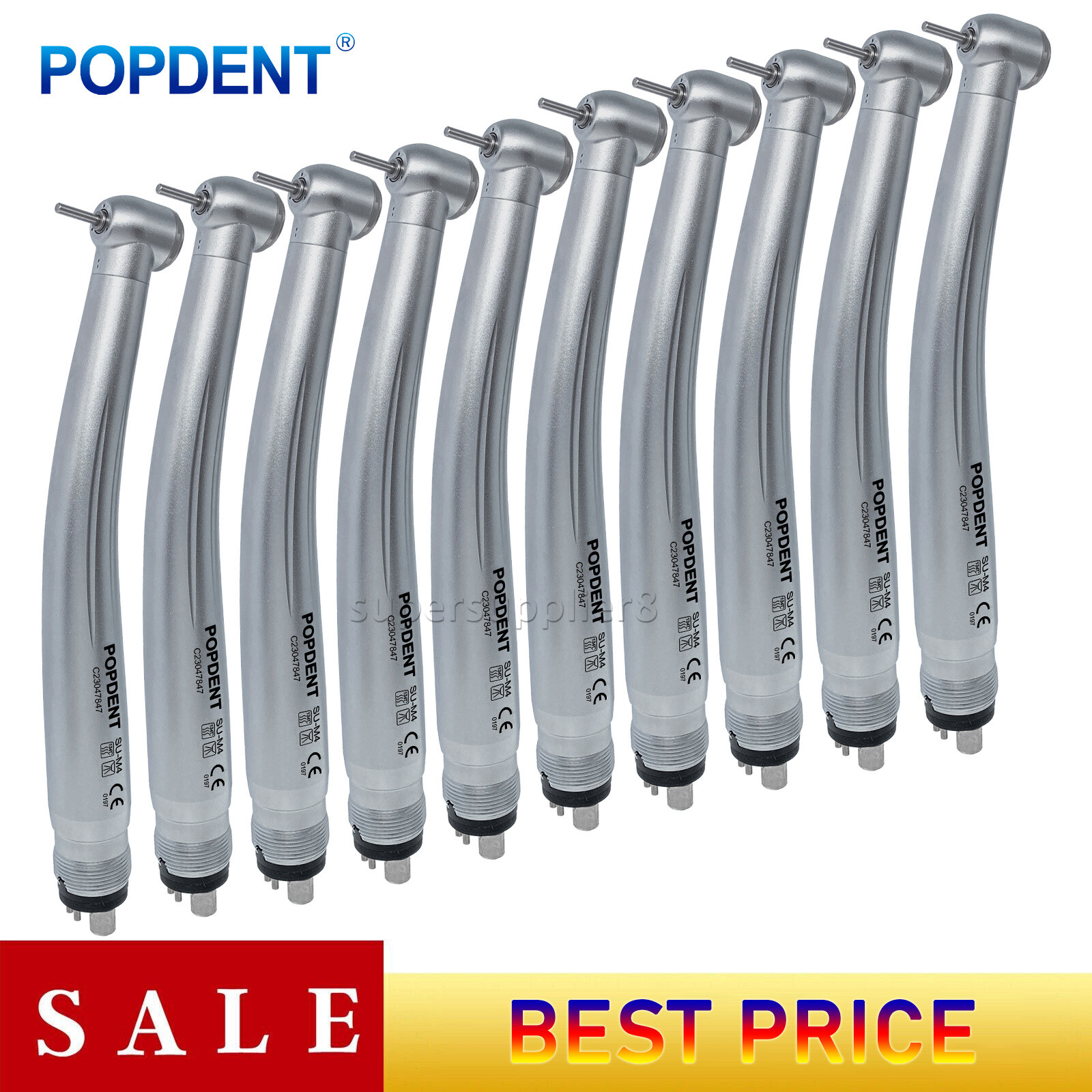 10pcs POPDENT NSK PANA MAX Style Dental High Speed Handpiece Push Button 4 Hole