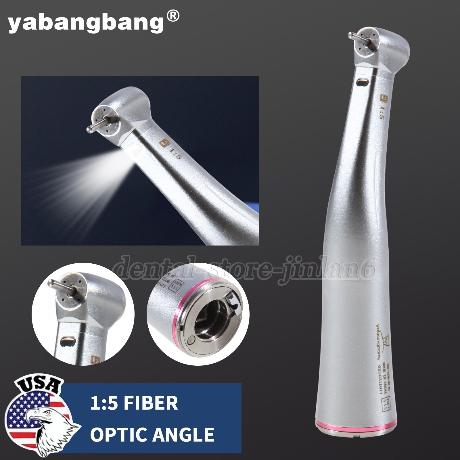 X95L Dental 1:5 Increasing LED Fiber Optic Contra Angle Handpiece for NSK Ti-MAX
